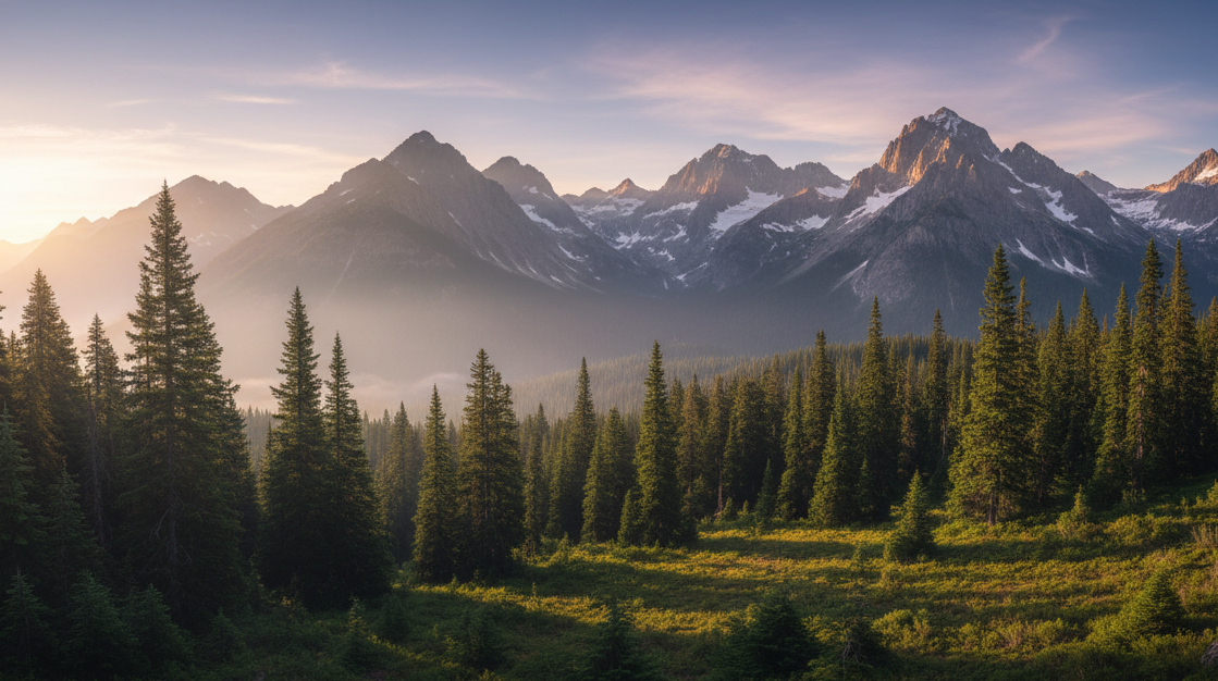 Mountain and Trees Background